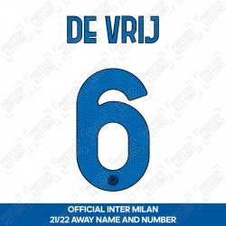 De Vrij 6 (Official Inter Milan 2021/22 Away Club Name and Numbering)